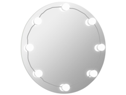 Espejo de Pared con Luces Led Redondas de Vidrio