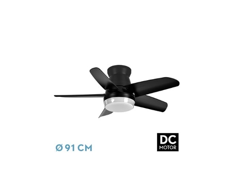 Ventilador DC Neutron 24W Negro 5 Aspas FABRILAMP