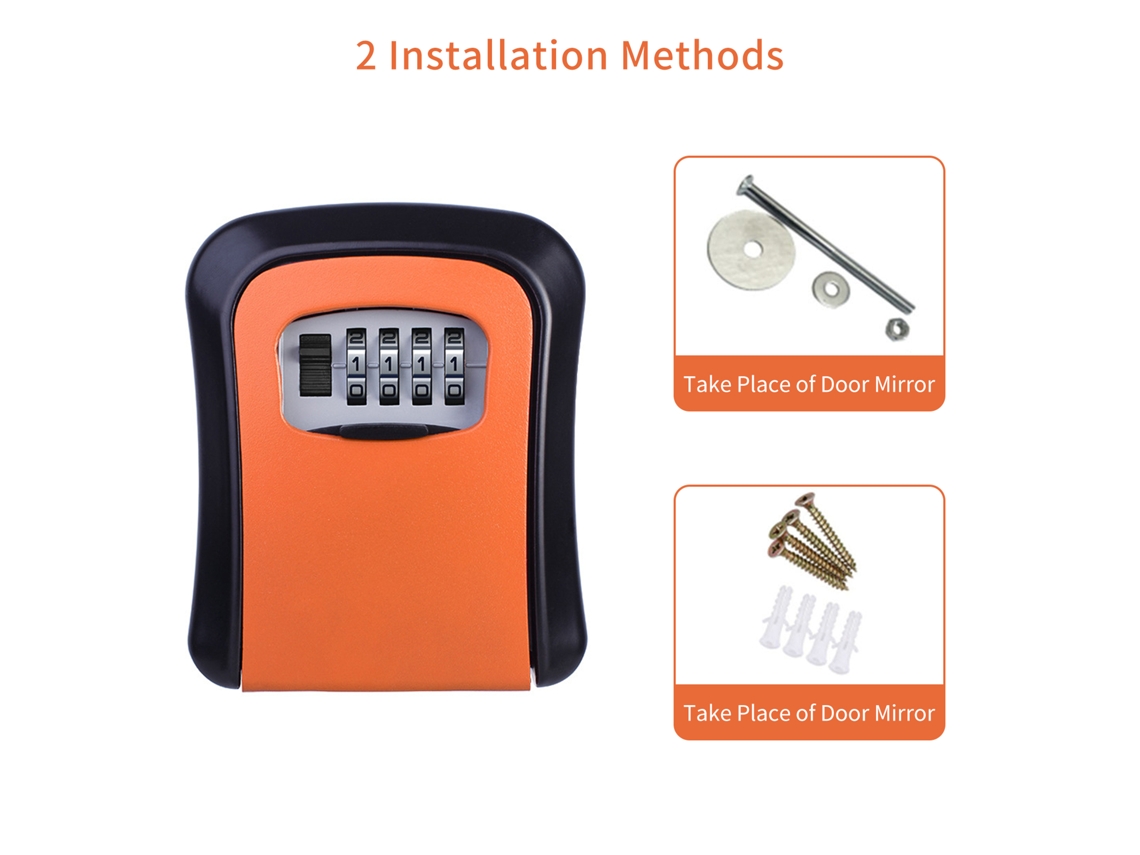 Caja Fuerte Mural Para Llaves Con Combinación De 4 Dígitos, Resistente Al Agua, Para Llaves Y Tarjetas.