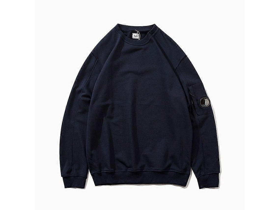 Chaqueta C.p Coat Hombre Otoño Invierno Casual Liso Cremallera Bolsillo Sudadera Xl Azul Marino
