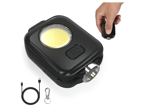 Linterna Recargable Mini Llavero Led 600 Lm Luz De Llavero Pequeño con Ipx 6 Resistente Al Agua Usb Tiny Cob Flash Light Negro TURMIN