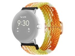 Correa de nailon trenzado ajustable hebilla elástica para Google Pixel Watch - anaranjado