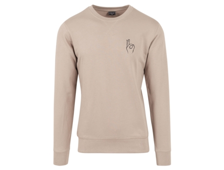 Camiseta de Hombre MISTER TEE Cuello Redondo Beige (XL)