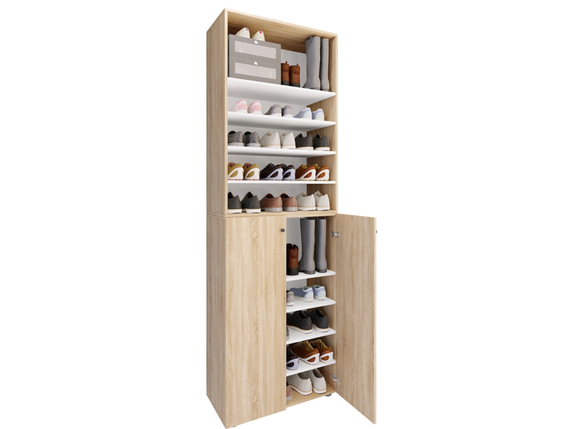 Zapatero Grande De Madera Xl Lona 10 Vcm