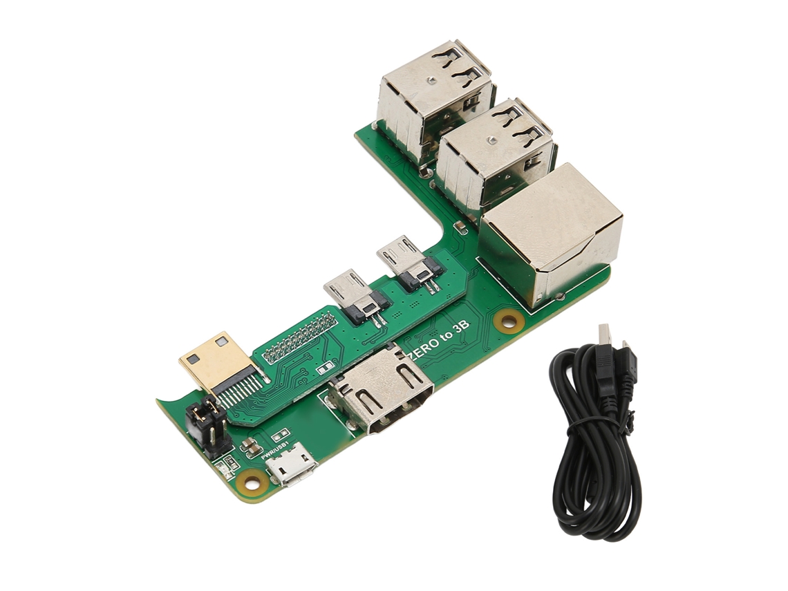 Placa De Expansión Para Raspberry Pi 2w A 3b Con 3 Puertos Usb2.0 Y Puerto De Red Rj45