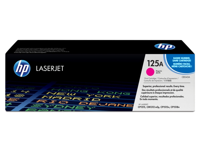 Tóner original magenta para impresoras HP CP1215, CP1515n, CM1312 y M1312nfi (HP 125 magenta CB543A)