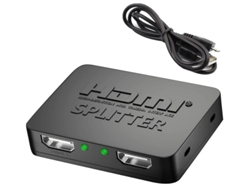 Conmutador HDMI 1 entrada 2 salidas 4K 60 Hz, 1 entrada 2 salidas, Full HD 1080p, 3D, con cable HDMI negro Bestvite