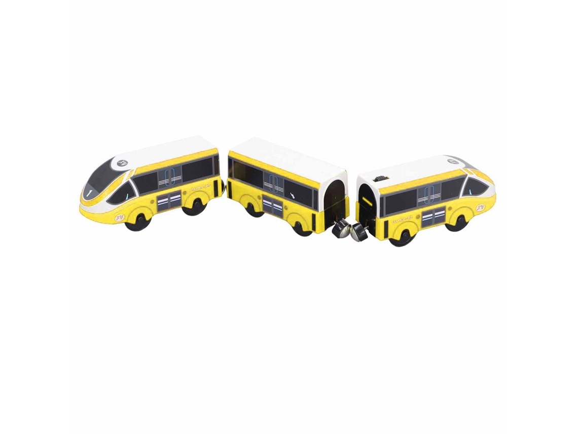 Dan26-juguete Tren Magnético Interactivo Educativo Para Niños Desarrolla Imaginación Espacial Kit Tren Amarillo