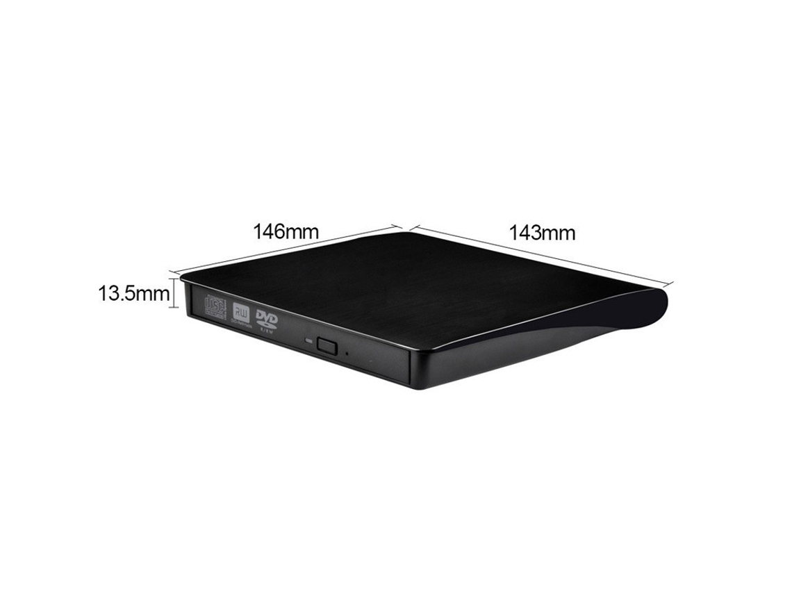 Unidad Externa Portátil De Cd/dvd Y Grabadora De Dvd Usb 3.0 - Negro