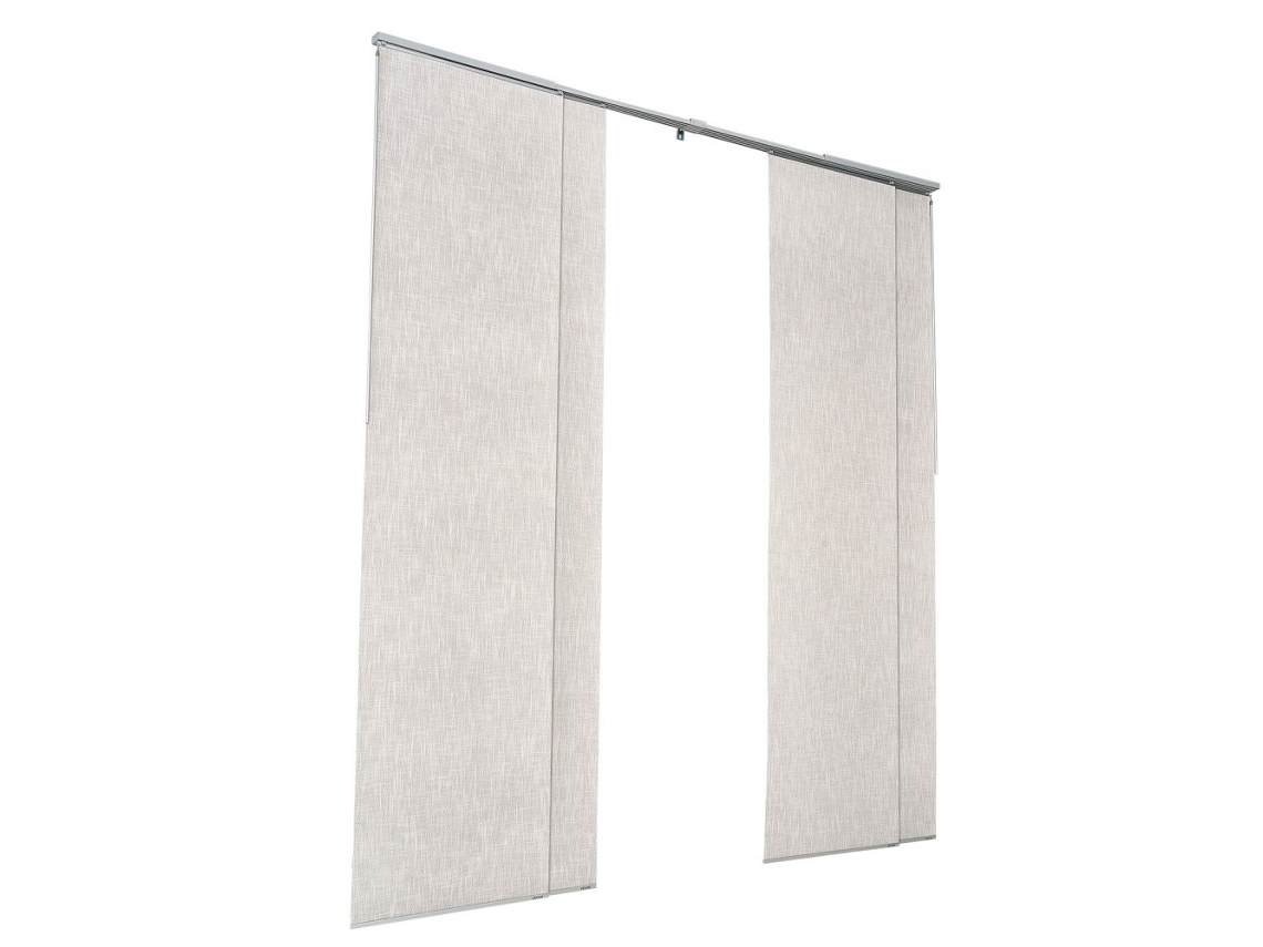 Juego de cortinas corredizas de poliéster gris claro Tekmaquinas