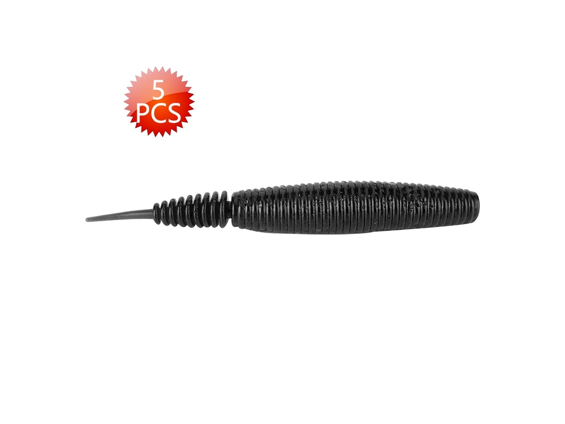 Heng Jia 5 Piezas Señuelo De Pupa Biónica De Plástico Suave 7g/9.8cm Para Peces Accesorio De Artillería De Pesca Negro