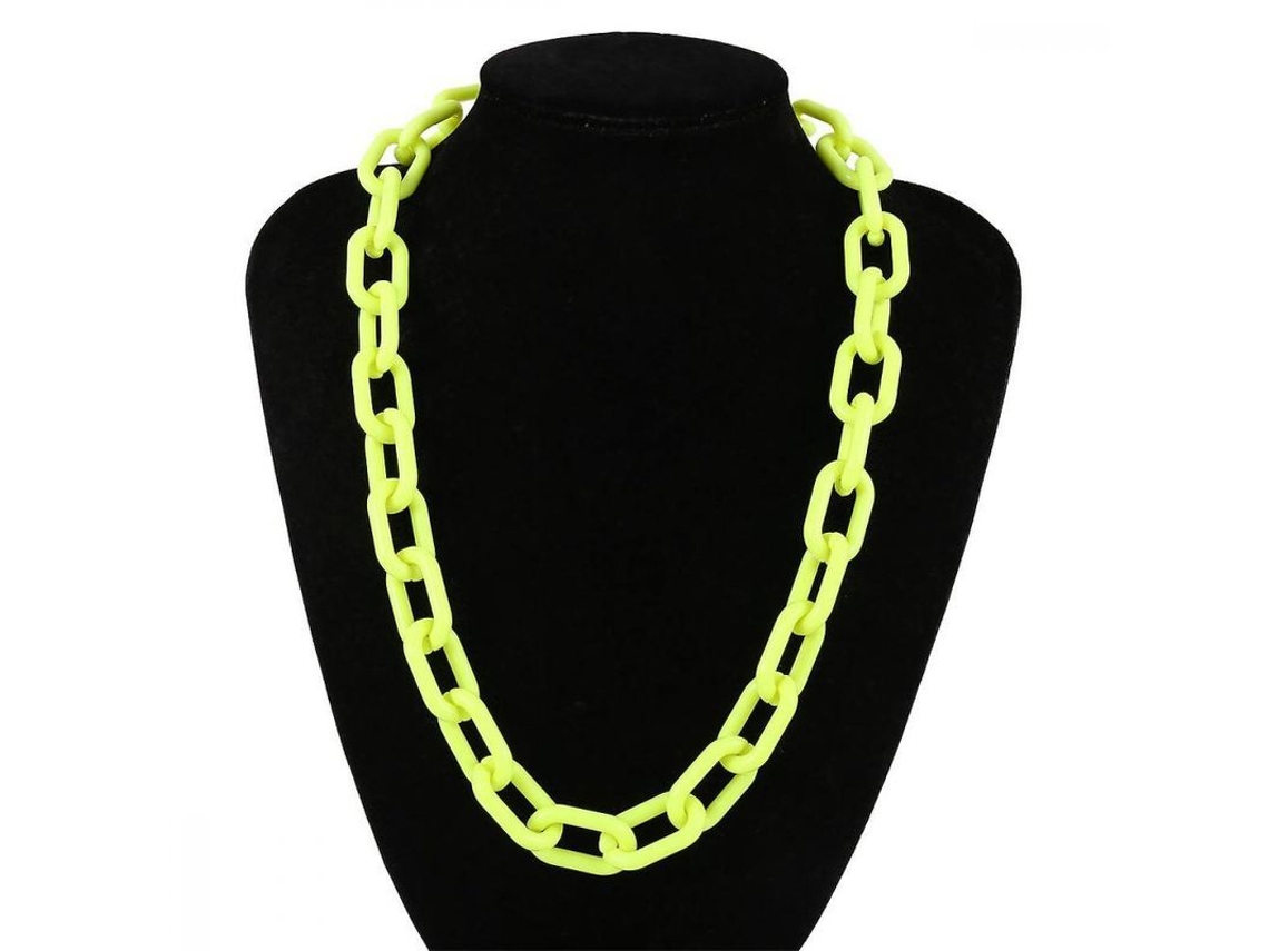 2026-colgante De Collar De Acrílico Geométrico Exagerado Para Mujer 24 Pulgadas Color Fluorescente