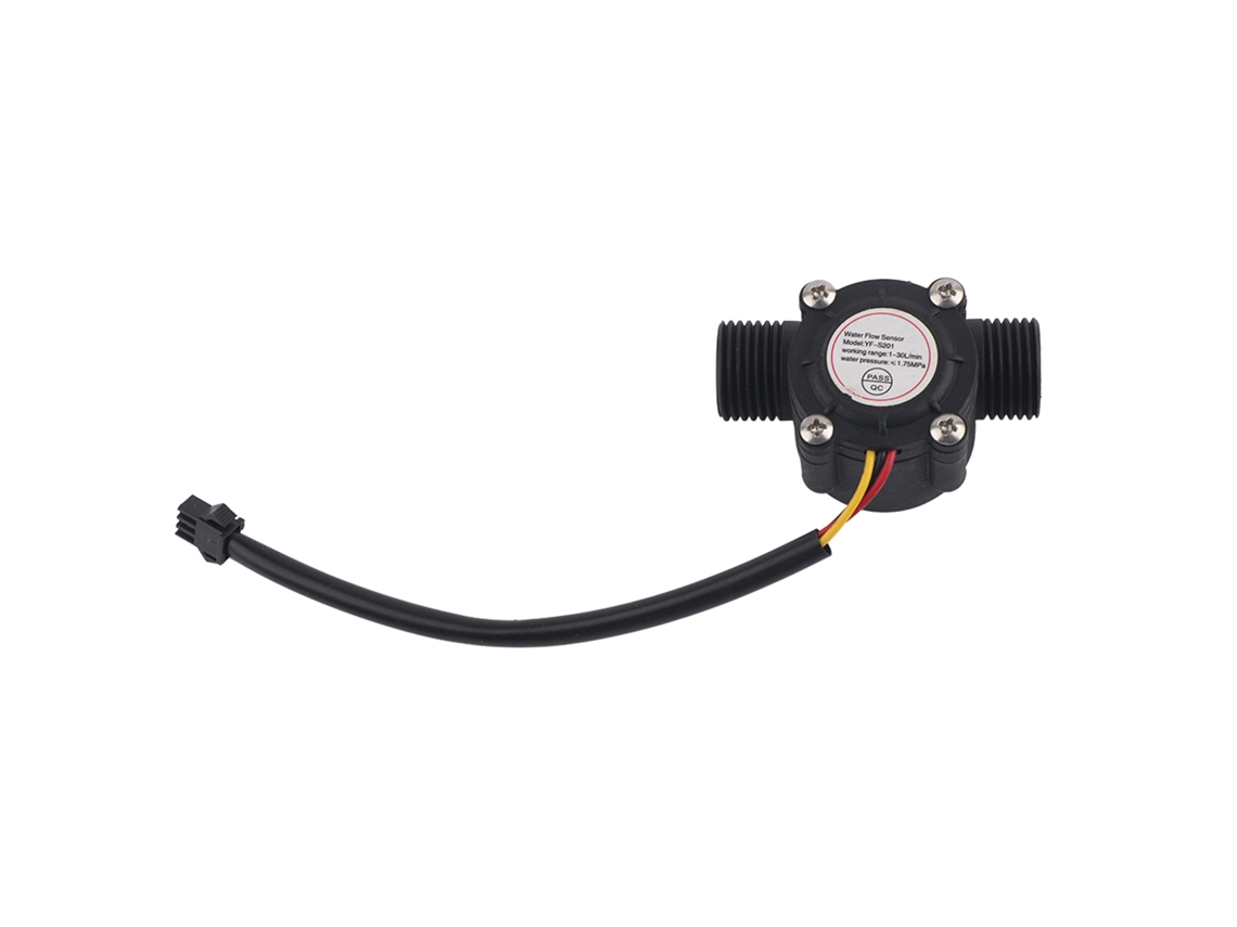 Sensor de fluxo de água de alta precisão Veloriskku com rosca G3/4, efeito Hall, 1-30 l/min, branco