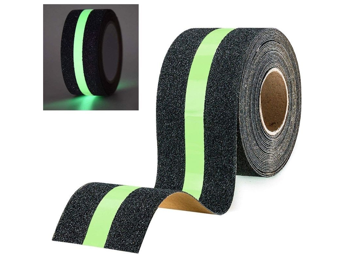 2026altiro-cinta Adhesiva Antideslizante Con Película Luminiscente, Brilla En La Oscuridad, Para Escaleras Resbaladizas En Interiores Y Exteriores, 5 M X 5 Cm.