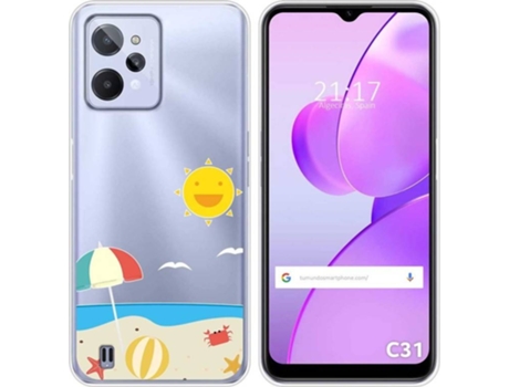 Carcasa para Realme C31 TUMUNDOSMARTPHONE Dibujos Transparente Playa Multicolor