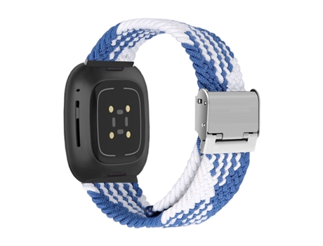 Correa Solo loop para Fitbit by Google Versa 3 Azul y Blanco