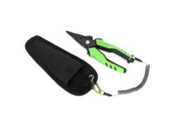 Empuñadura de pesca ligera Anub en aleación de aluminio verde con cordón antipérdida y función de peso.