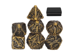 Juego De Dados Poliédricos De Calavera De Metal Hueco Con Caja, 7 Piezas, Para Juegos De Rol Y De Mesa.