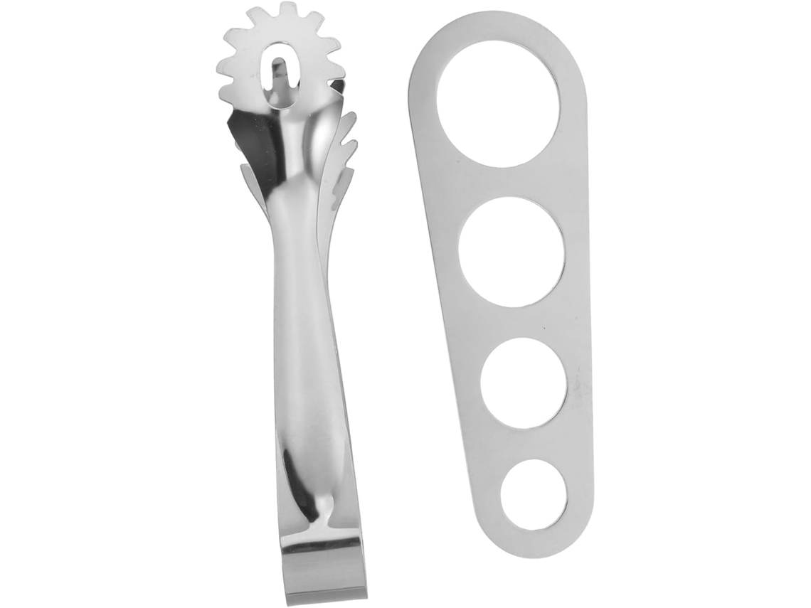 Juego De Pinzas Y Cuchara Para Pasta, Espaguetis De Acero Inoxidable Con Mango Ergonómico De Alta Precisión.