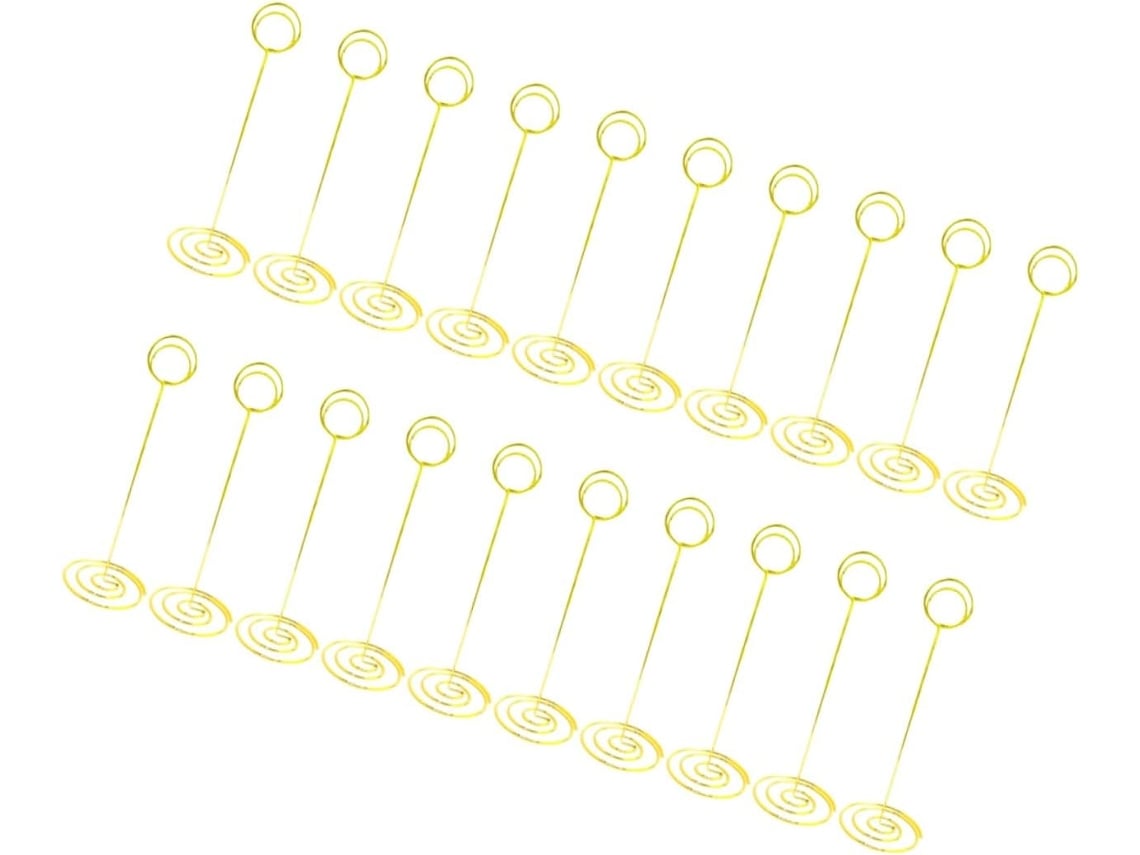 20 Clips Redondos Dorados Para Sujetar Notas Y Decorar Escritorios.