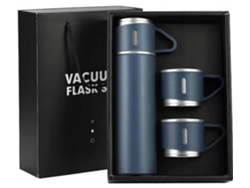 Conjunto Térmico con 3 Tazas, Envuelto Para Regalo, 500 Ml Azul Marino