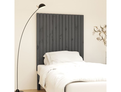 MAISON EXCLUSIVE - Cabecero de cama de pared madera maciza pino gris 95,5x3x110 cm