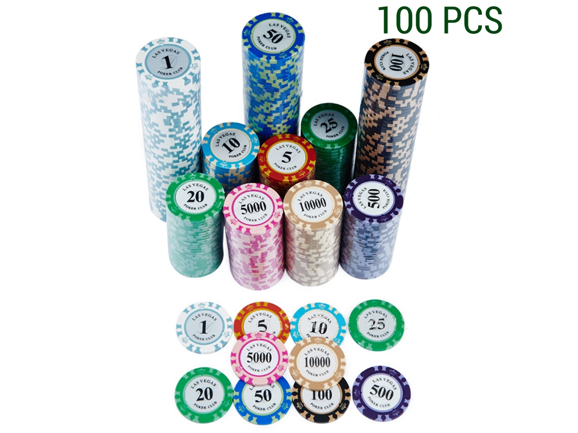 100 Fichas De Póker Profesionales De Arcilla Con Hierro De 40 Mm Y 13,5 G Para Juegos.