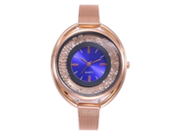 Reloj De Cuarzo Para Mujer Con Brazalete De Aleación De Acero, Esfera Redonda Y Diamantes De Imitación, Estilo Casual (negro).