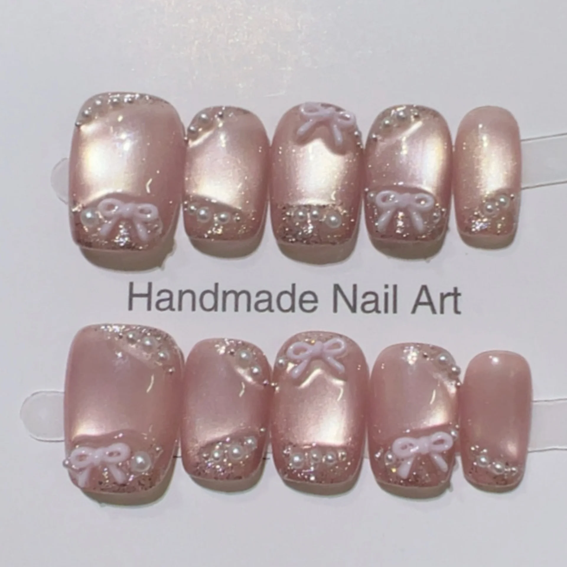 (xb0047-xs) Parche De Uñas Artificiales Hecho A Mano De 10 Piezas, Tipo Prensado, Cobertura Total