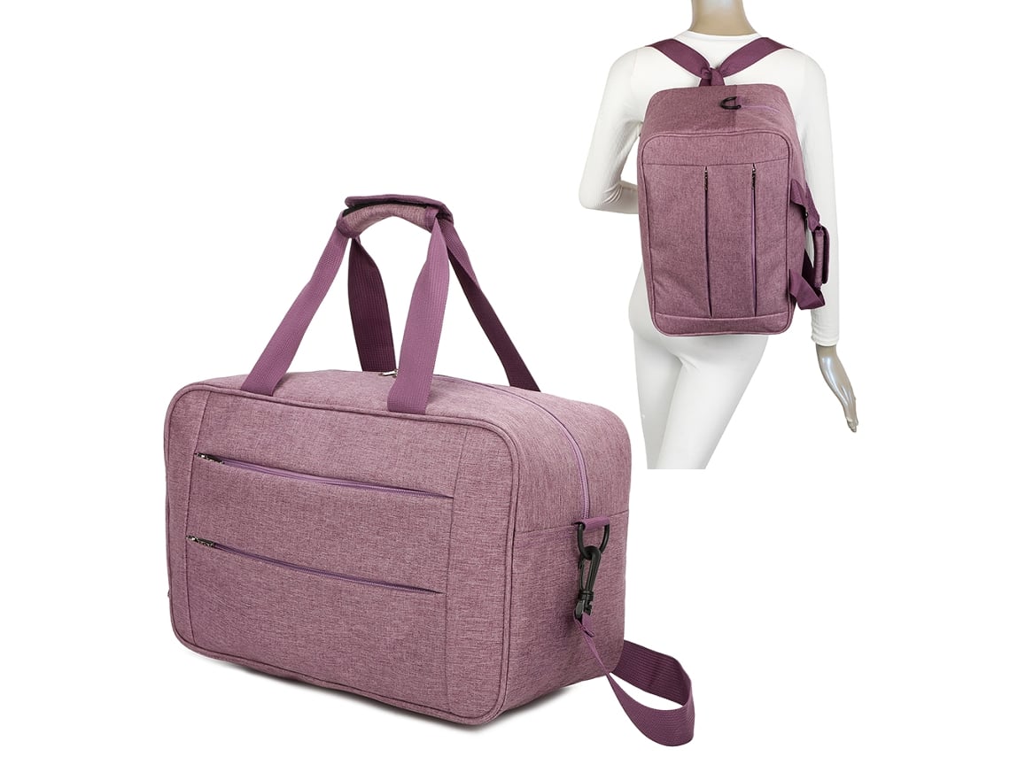 Maleta de Cabina RAYKONG Convertible En Mochila Ryanair Morado (40