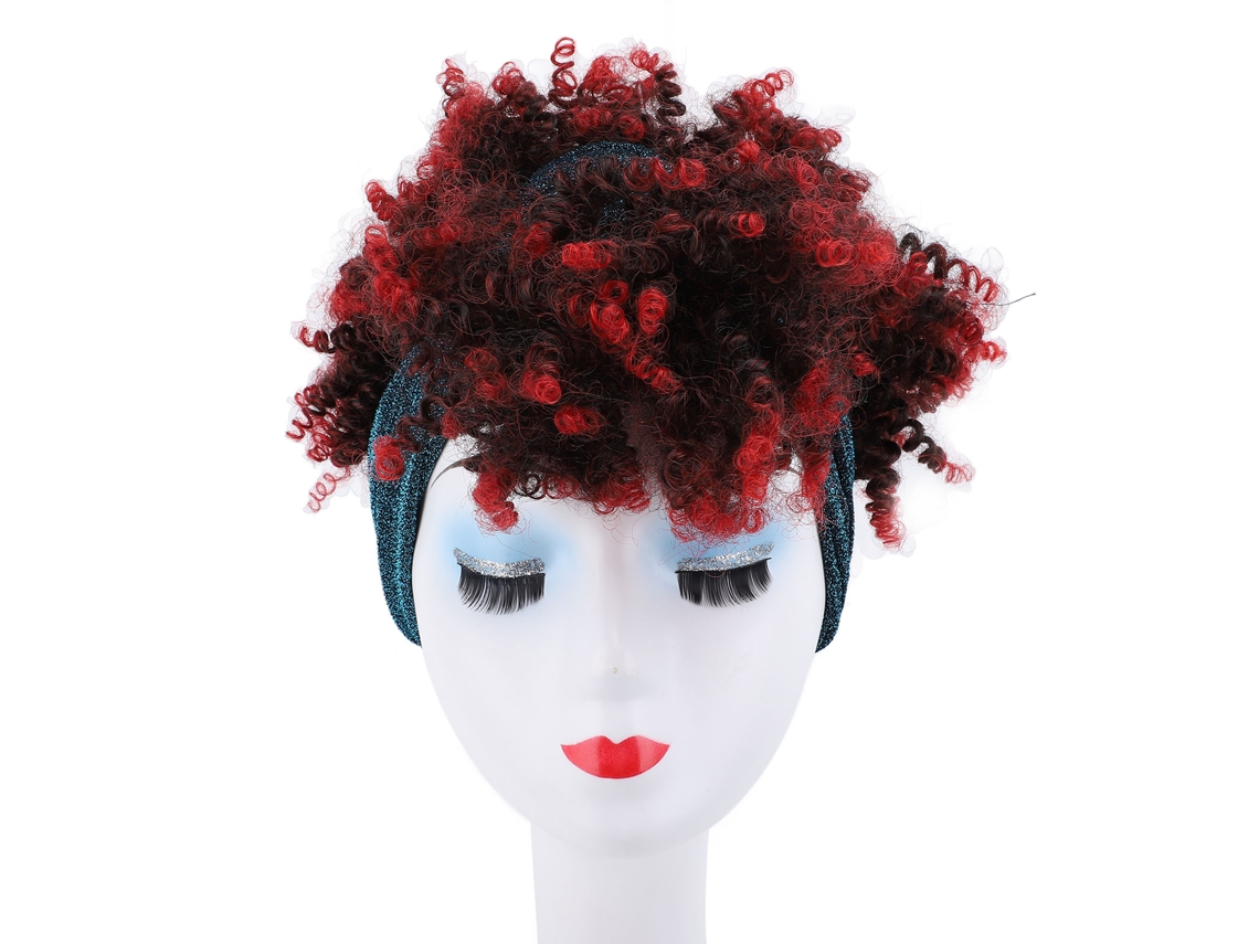 Peruca curta e encaracolada com faixa de cabelo, modelo 2026, para mulheres.