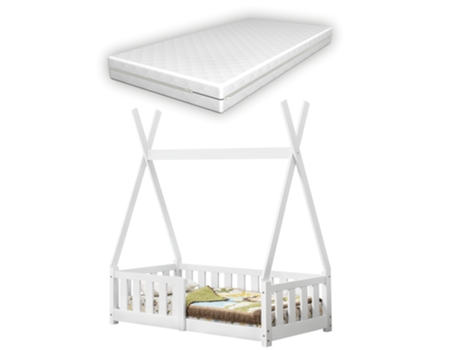 Estructura de Cama Infantil [EN.CASA] (Blanco - Madera - 70 x 140 cm)