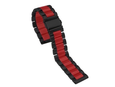 Correa Acero para Garmin Instinct Solar - Tactical Edition Negro y Rojo