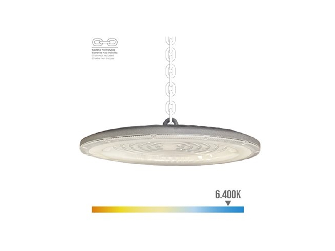 Timbre LED IP65 Ø33x8x4,5cm Gris Edm (200w 6400k 20000lm)
