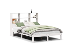 Maison Exclusive - Cama Con Estantería Sin Colchón Madera Maciza Blanca 160x200 Cm