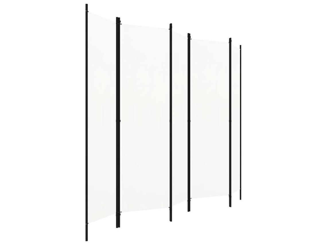 Biombo Divisor | Biombo Separador | Separador De Ambientes De 5 Paneles Blanco 250x180 Cm