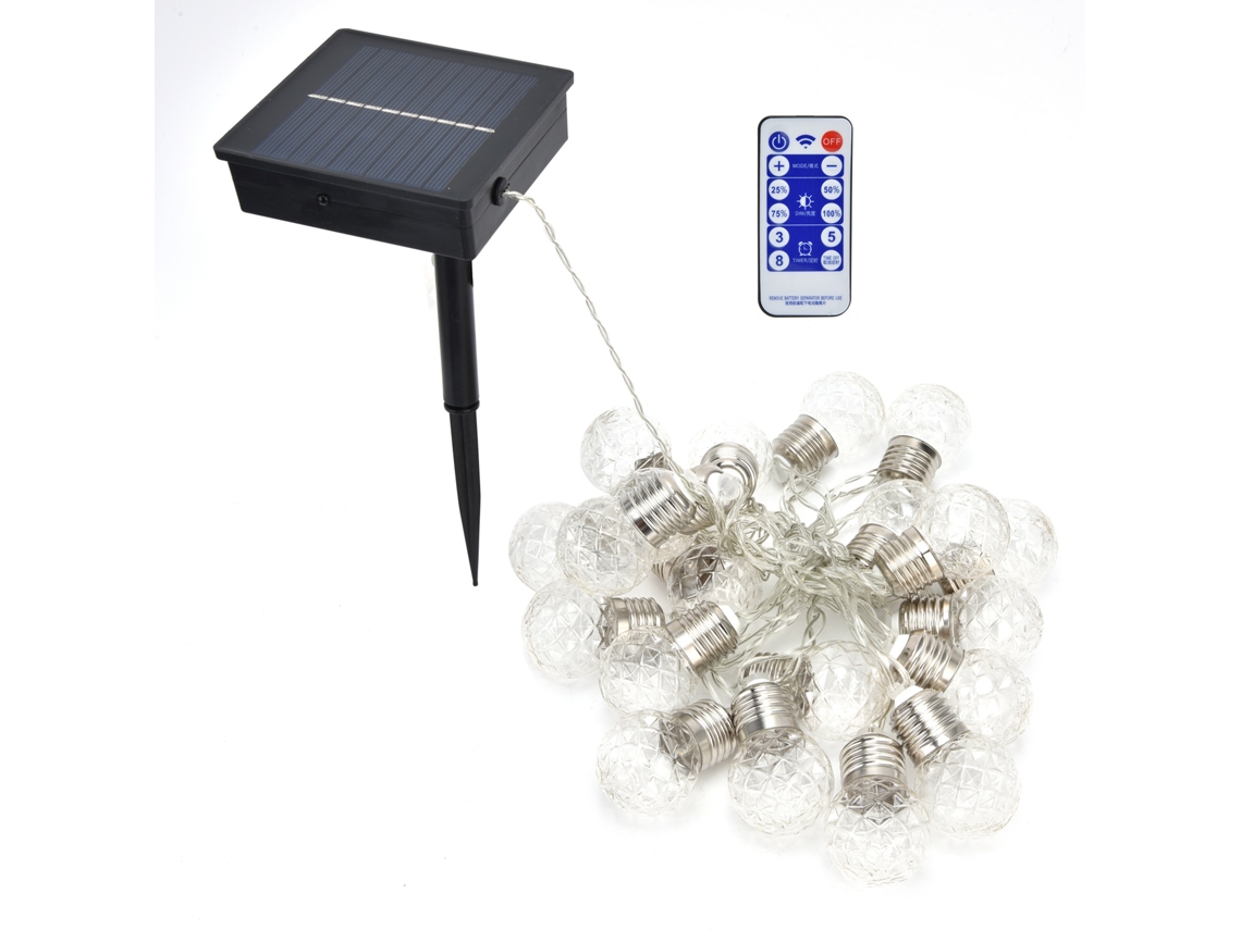 2026-luz De Cuerda Solar 6m 20led Con Control Remoto Para Jardín Exterior, Luz Cálida Decorativa Fiesta