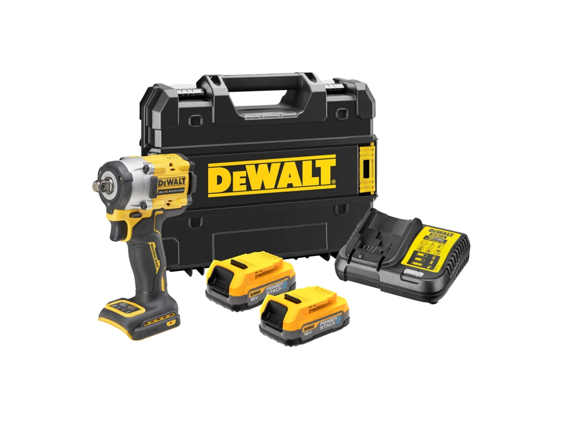 DEWALT DCF921E2T-QW Llave Impacto sin escobillas XR 18V POWERSTACK 1/2" Par Medio con anillo de retención