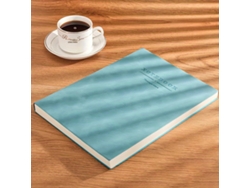 Cuaderno de cuero MDUG con marcapáginas personalizados (azul, tamaño A4)