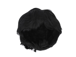 Peluca Corta Negra Fluffy Para Hombre Con Diseño Natural Y Malla Transpirable