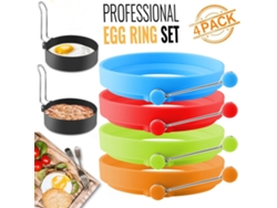 Venta Al Por Mayor, 4 Piezas De Anillos Para Huevos, Mangos De Silicona, Molde Antiadherente Para Panqueques, Herramienta De Cocina