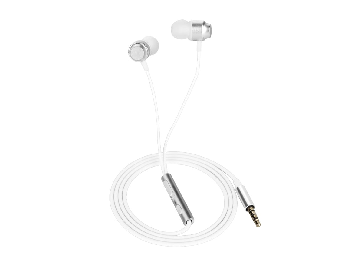 Auriculares Intrauditivos Con Cable Magnéticos Alto Voice Bass Con Micrófono Color Blanco