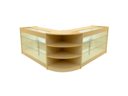 Conjunto de mostrador comercial MonsterShop Apollo, arce, 2xK1500 1xLM60, MDF y vidrio templado