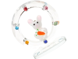 Figura Conejito Pascua Soporte Estatua Decorativa Cristal Artificial Jardín Exterior Adorno Compacto Primavera