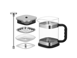 Cafetera francesa Eifson de cristal cuadrado de 1000 ml (color original)