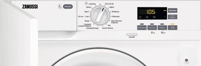 Lavadora Integrable ZANUSSI ZWI712UDWA (7 kg - 1200 rpm - Blanco)