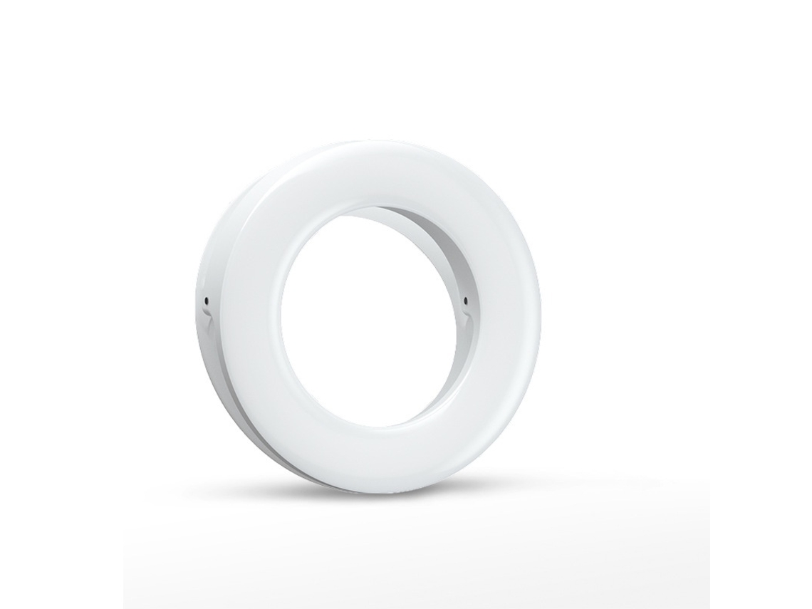 Anillo de luz portátil y recargable para selfies con clip, luz de relleno para selfies con 40 LED Ikikso (blanco)