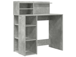 Maison Exclusive - Escritorio Con Estante Gris Concreto 90 X 48 X 101,5 Cm