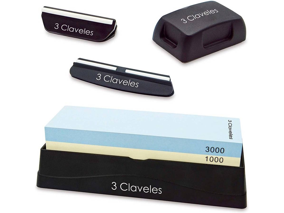 Afiladores de Cuchillo de Cocina 3 CLAVELES (Carborundo - 18x6x3 cm)