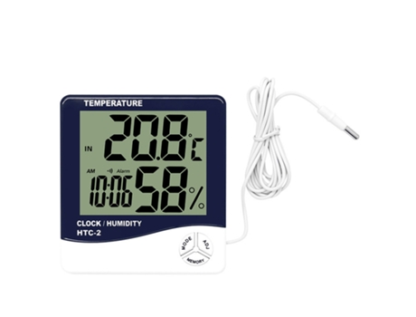 Termómetro higrómetro digital Monitor de temperatura interior Medidor de humedad Estación meteorológica LCD grande Despertador con calendario Recor...